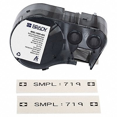 BRADY M5C1500403 Precut Label Roll Cartridge White Matte