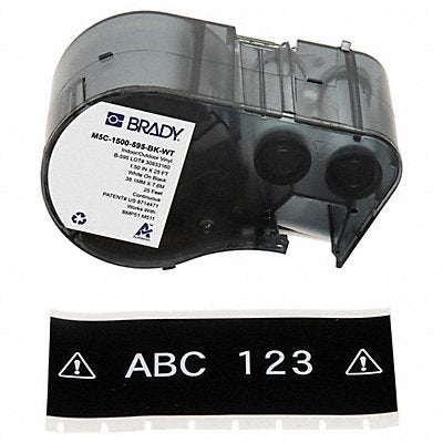 BRADY M5C1500595BKWT Continuous Label Cartridge Black Gloss