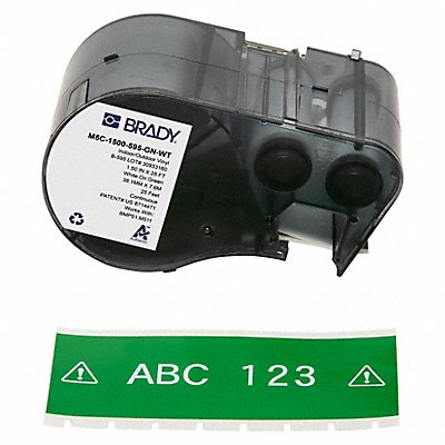 BRADY M5C1500595GNWT Continuous Label Cartridge Green Gloss
