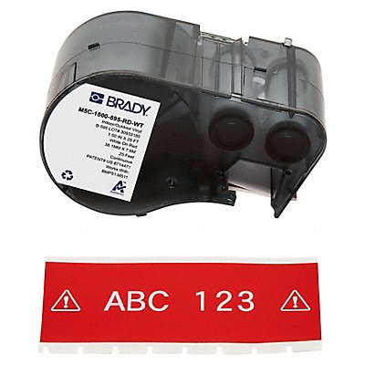 BRADY M5C1500595RDWT Continuous Label Cartridge Red Gloss