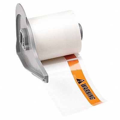 BRADY M738483WARNING Label 4 in W Black Orange White