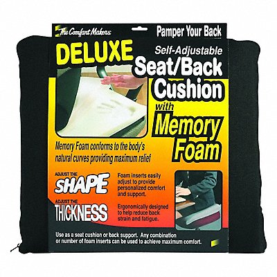 THE COMFORTMAKERS 91061 Massage Seat Cushion Black 17-1/2 H