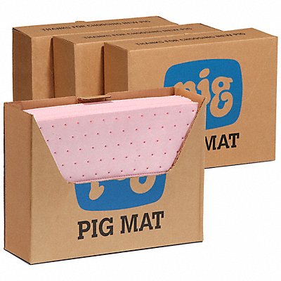 PIG MAT3510 Absorbent Pad Chem/Hazmat Pink PK100