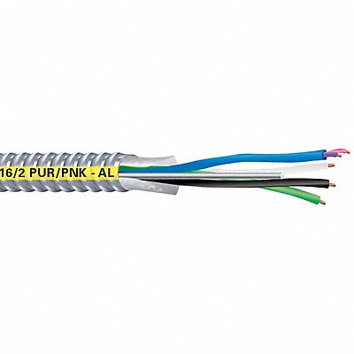 SOUTHWIRE 5922450225 Metal Clad Cable 12AWG 16AWG Gry/Ylw 25ft