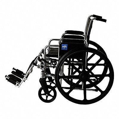 FIRST VOICE MDS806300D Wheelchair 300lb 18 In Seat Silver/Black