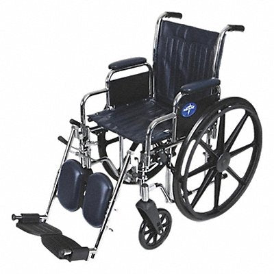 FIRST VOICE MDS806300N Wheelchair 300 lb 16 In Seat Silver/Navy