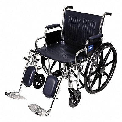 FIRST VOICE MDS806750 Wheelchair 350 lb 20 In Seat Silver/Navy