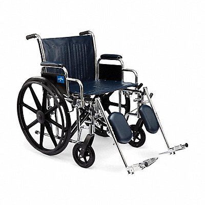 FIRST VOICE MDS806950 Wheelchair 500 lb 24 In Seat Silver/Navy