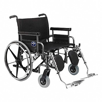 FIRST VOICE MDS809750 Wheelchair 700lb 26 In Seat Silver/Black
