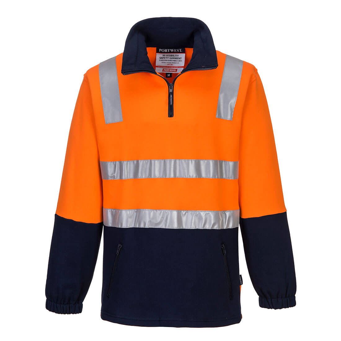 Portwest MF615 Hi-Vis Contrast 1/4 Zip Brush Fleece