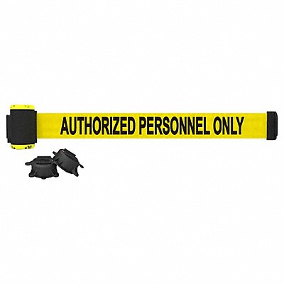 BANNER STAKES MH7013 Magnetic Retrctble Belt Barrier 7ft Yellow