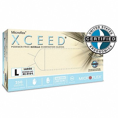 MICROFLEX XC310 K7436 Disp Glv Blue Nitrile Exam PF L PK250