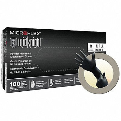 MICROFLEX MK296 Examination Gloves Black Nitrile PF XL PK100