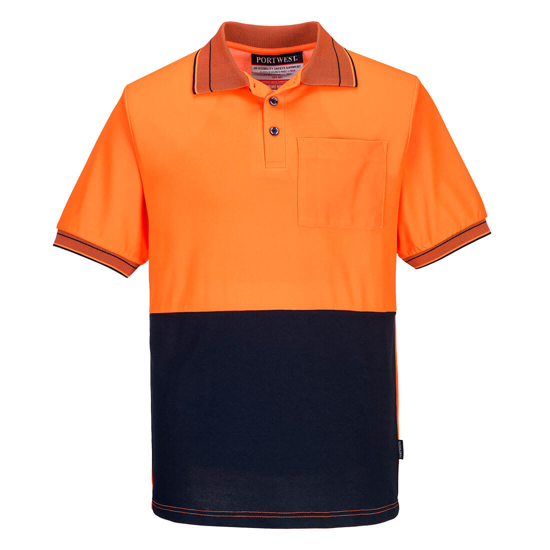 Portwest MP210 Hi-Vis Cotton Comfort Contrast Class D Polo Shirt S/S