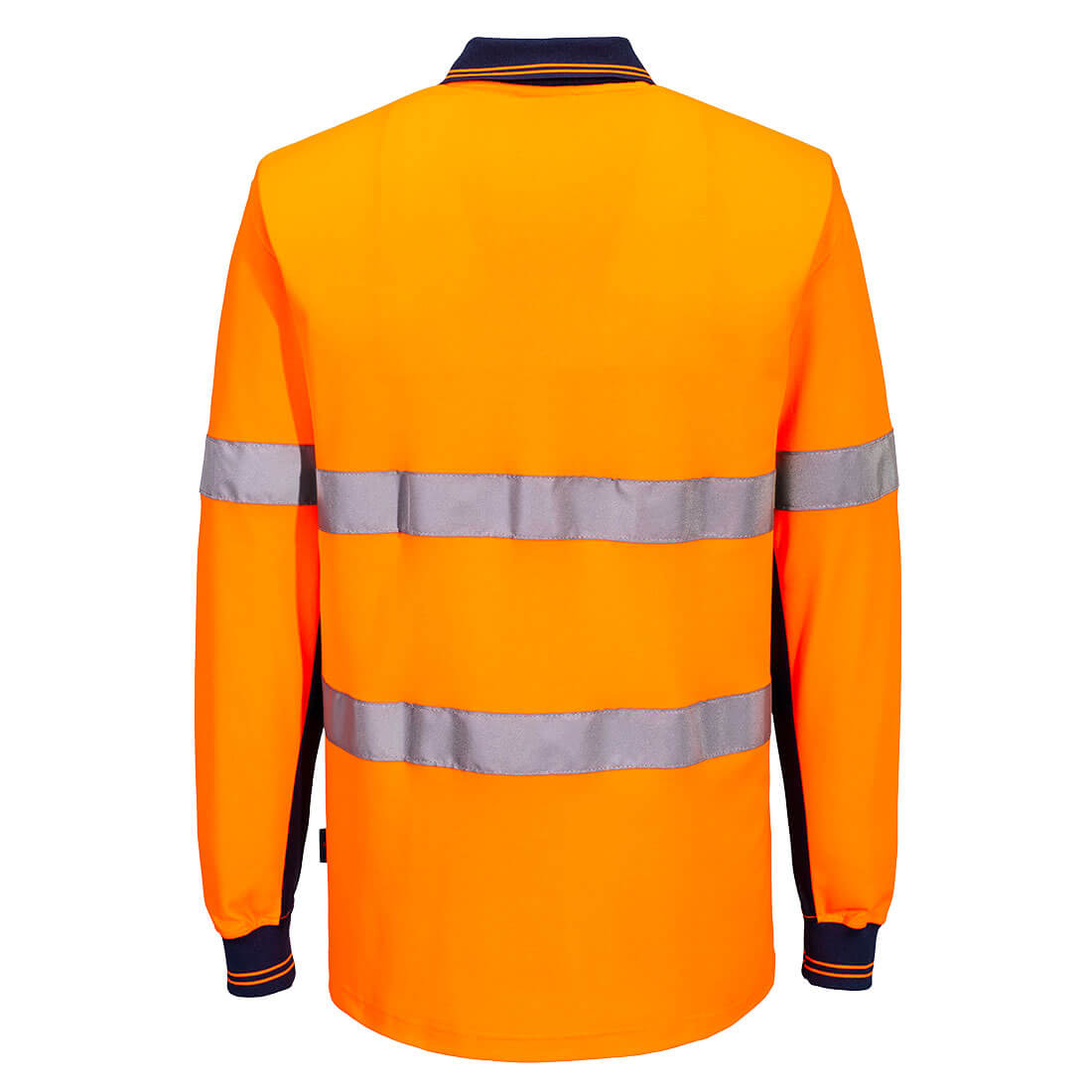 Portwest MP413 Hi-Vis Class D/N Cotton Comfort Contrast Polo Shirt L/S