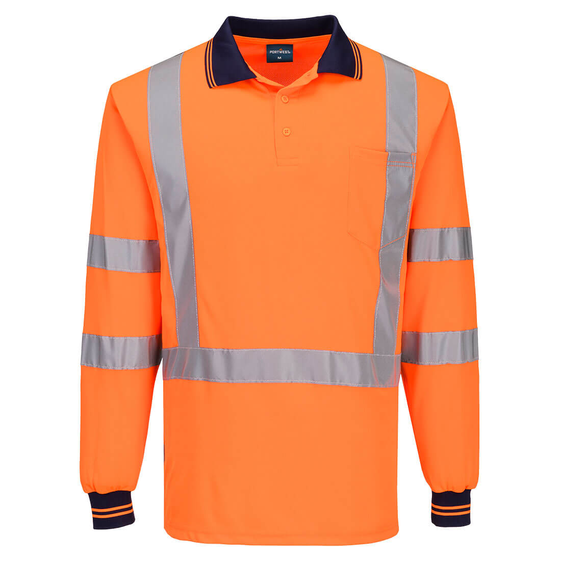 Portwest MP713 Hi-Vis X Back Polo Shirt L/S