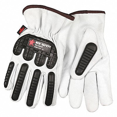 MCR SAFETY 36136HPL Leather Gloves White L PK12