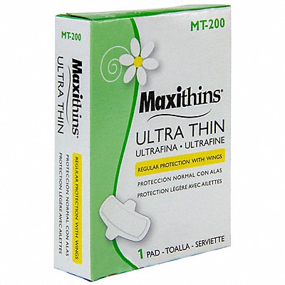 HOSPECO MT200 Sanitary Napkin w/Wings 4 1/4 in L PK200