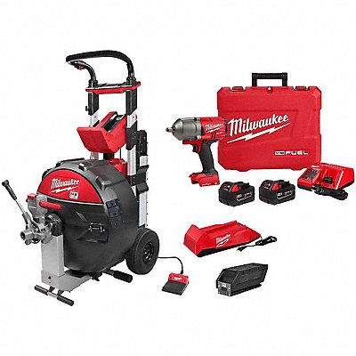 MILWAUKEE MXF5011CP286322R Sewer Machine and Impact Wrench Kit