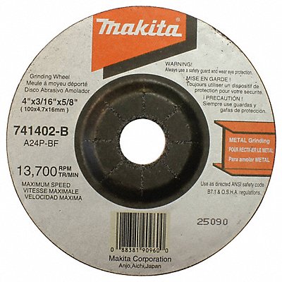 MAKITA 741402B25 741402-B-25 4X3/16Grinding Wheel Bulk