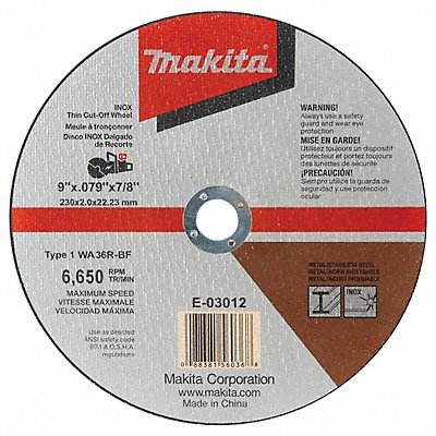 MAKITA E03012 Cut Off Wheel 36 Grit 9 x0.079 x7/8