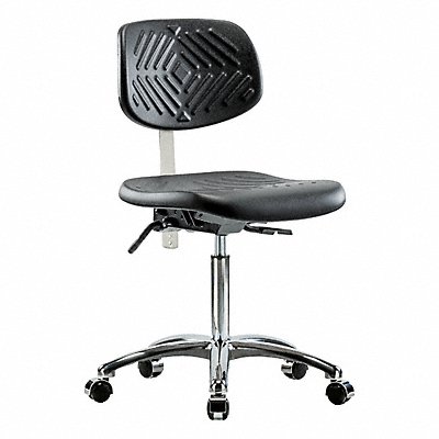GRAINGER BRNCRPMBCHCRT0A0NFCCBLK Poly Clean Room Chair Med Cast Black