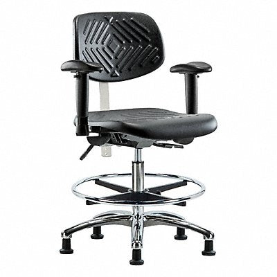 GRAINGER BRNCRPMBCHCRT1A1CFRGBLK Poly CR Chair Med T AA FR Stat Blk