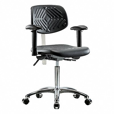 GRAINGER BRNCRPMBCHCRT1A1NFCCBLK Poly CR Chair Med Tilt AA Cast Blk