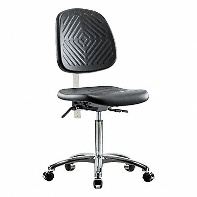 GRAINGER BRNCRPMBCHMBCRT0A0NFCCBLK Poly CR Chair Med Med Back Cast Blk
