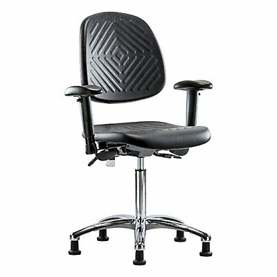 GRAINGER BRNCRPMBCHMBCRT0A1NFRGBLK Poly CR Chair Med Md Bk AA Stat Blk