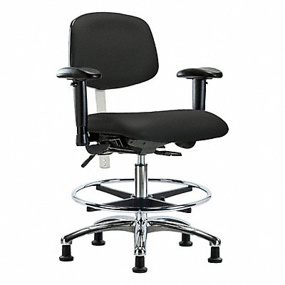 GRAINGER BRNCRVMBCHCRT0A1CFRG8540 Vinyl CR Chair Med AA FR Stat Blk