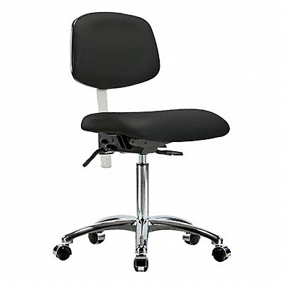 GRAINGER BRNCRVMBCHCRT0A0NFCC8540 Vinyl Clean Room Chair Med Cast Blk