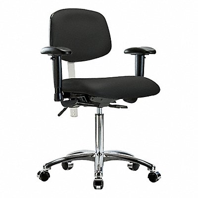 GRAINGER BRNCRVMBCHCRT1A1NFCC8540 Vinyl CR Chair Med T AA Cast Blk