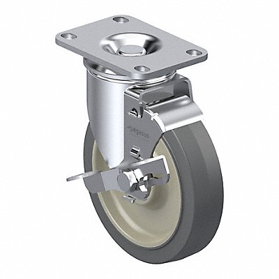 GRAINGER P12SPRP035D12WB Plate Caster Swivel Rubber 4 11/16 H