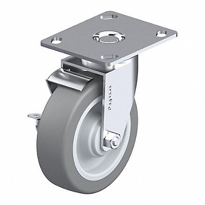 GRAINGER P13SRP050D14SB Plate Caster Swivel Rubber 6 1/4 H