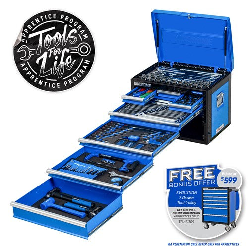 Kincrome P1709 EVOLUTION Chest Tool Kit 257 Piece 7 Drawer (26”)
