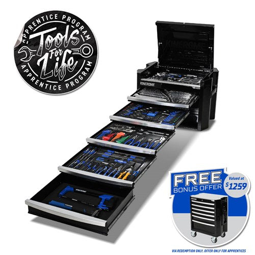 Kincrome P1820B CONTOUR® Chest Tool Kit 286 Piece 5 Drawer (29") Black