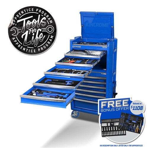 Kincrome P1821 CONTOUR® Workshop Tool Kit 307 Piece 11 Drawer (29")