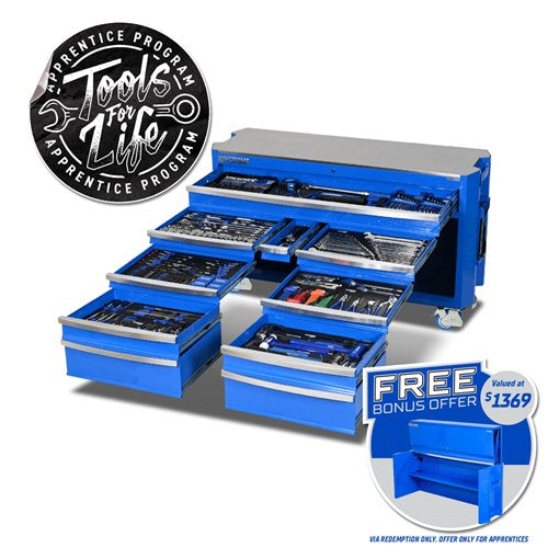 Kincrome P1825 CONTOUR® Trolley Tool Kit 454 Piece 12 Drawer (60")