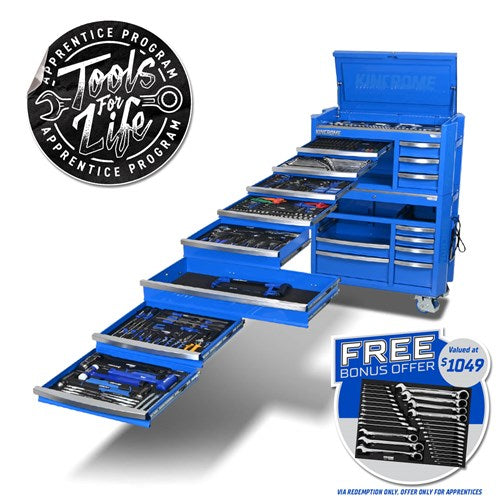 Kincrome P1826 CONTOUR® Workshop Tool Kit 595 Piece 17 Drawer (42”)