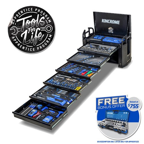 Kincrome P1830 OFF-ROAD Field Service Tool Kit 452 Piece 6 Drawer (39") Black