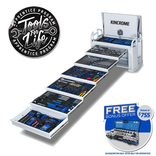 Kincrome P1830W OFF-ROAD Field Service Tool Kit 452 Piece 6 Drawer (39") White