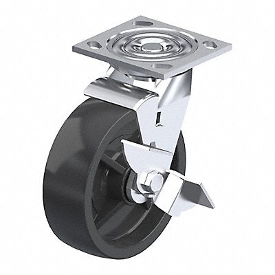 GRAINGER P21SPB050R14WB Plate Caster Swivel Polypropylene 6 1/2 H