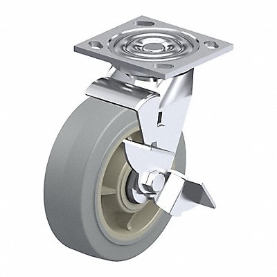 GRAINGER P21SPRP040K14WB Plate Caster Swivel Rubber 5 5/8 H