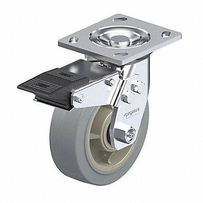 GRAINGER P21SPRP040K14TB Plate Caster Swivel Rubber 5 5/8 H