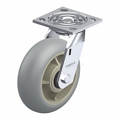 GRAINGER P21SRCP060KP14 Plate Caster Swivel Rubber 7 1/2 H