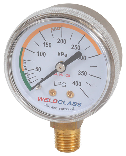 Weldclass P4-LPLPG Regulator Gauge LPG Low / Delivery Pressure 0-300Kpa