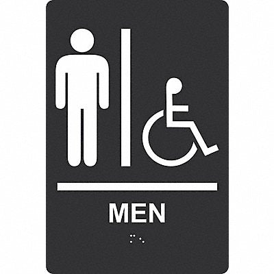 ACCUFORM PAD107BK Sign Braille ADA Restroom Accessible