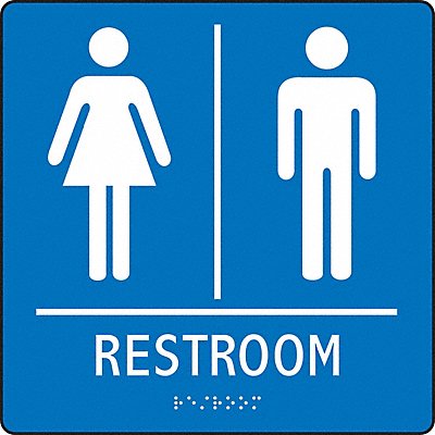ACCUFORM PAD925BU Sign Braille ADA Restroom