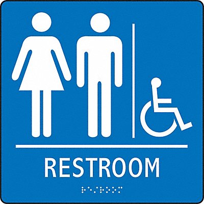ACCUFORM PAD926BU Sign Braille ADA Restroom Accessible